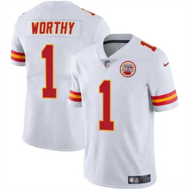 Men & Women & Youth Kansas City Chiefs #1 Xavier Worthy White Vapor Untouchable Limited Stitched Jersey->kansas city chiefs->NFL Jersey